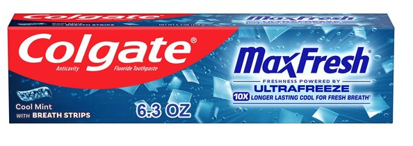 Colgate Max Fresh Toothpaste with Mini Breath Strips, Cool Mint, 1 Pack