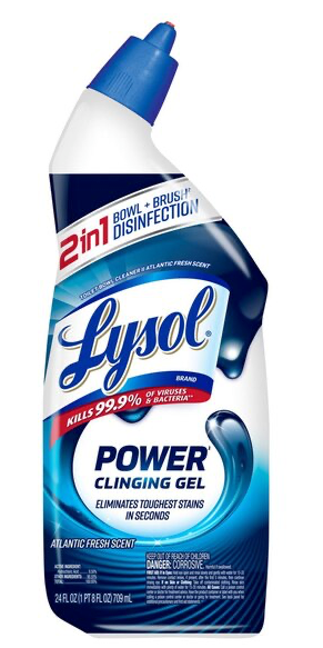 Lysol Power Toilet Bowl Cleaner, Atlantic Fresh Scent, 24 oz
