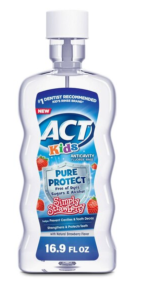 ACT Kids Anticavity Fluoride Rinse, Simple Strawberry, 16.9 OZ