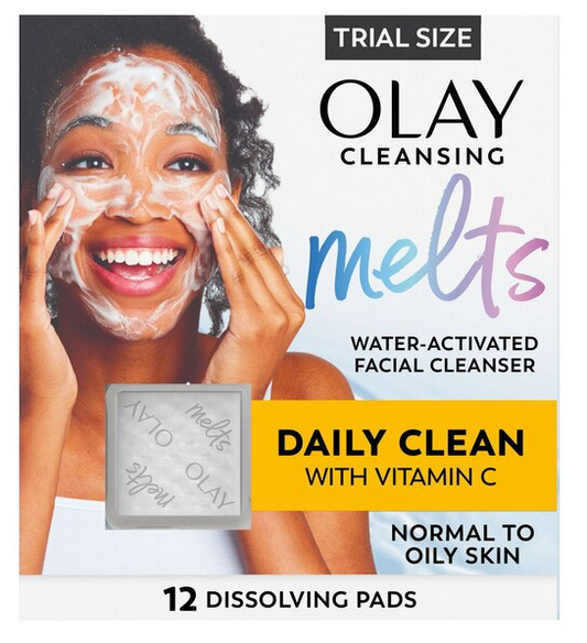 Olay Melts Water-Activated Daily Facial Cleanser With Vitamin C, 12 CT