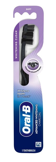 Oral-B Charcoal Whitening Toothbrush, Soft Bristle, Single Pack