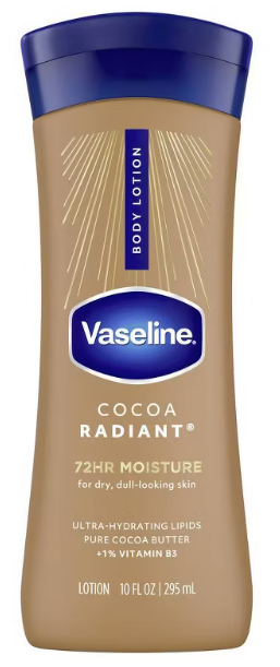Vaseline Intensive Care Moisturizing Body Lotion with Cocoa Butter Cocoa Radiant - 10 fl oz: Whole Body, Combination and Very Dry Skin, Squeeze Bottle