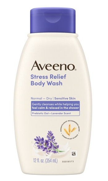 Aveeno Stress Relief Body Wash, Lavender, 12 Ounces