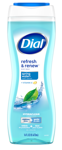Dial Refresh & Renew Body Wash, Spring Water, 16 OZ