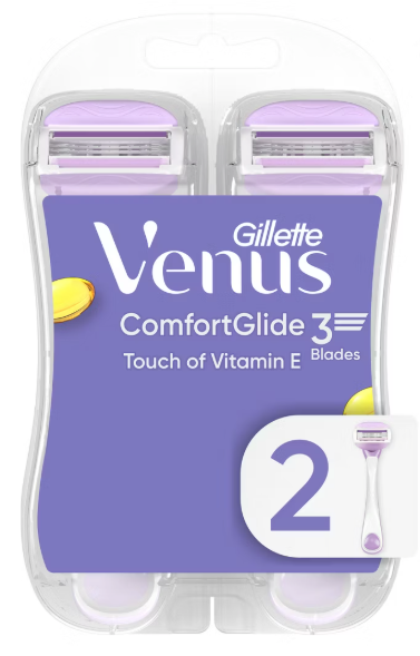 Venus ComfortGlide Touch of Vitamin E 3-Blade Women's Disposable Razors - 2ct