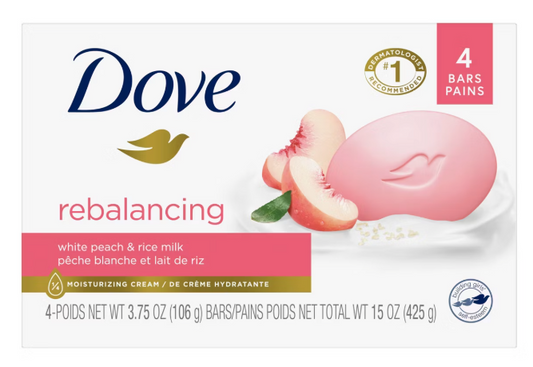 Dove Beauty Peach Bar Soap - 4ct