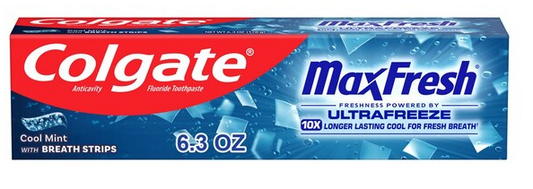 Colgate Max Fresh Toothpaste with Mini Breath Strips, Cool Mint, 1 Pack
